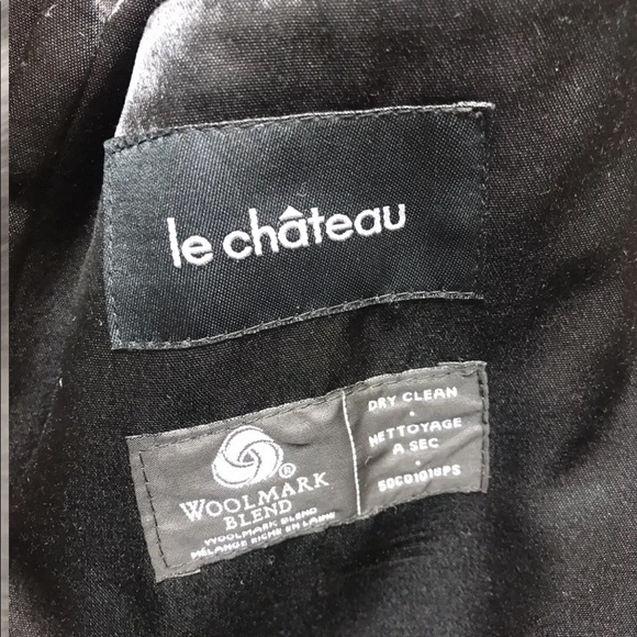 Le Chateau Men’s Tailored Wool Coat Brown Black XS Herringbone Texture - Picture 3 of 12